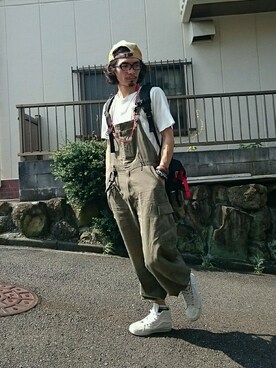 「いつもありがとうございます」｜「アイテム（オールインワン・サロペット）」を使った、かずさん（メンズ・172cm）の夏コーディネート
