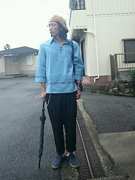「COMME CA ISM（コムサイズム）のアイテム（ハンチング/ベレー帽）」を使った、かずさん（メンズ・172cm）の秋コーディネート