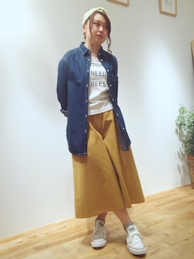 「haupia（ハウピア）のアイテム」を使った、haupia天王寺MIOプラザ館店さん（レディース・152cm）の春コーディネート