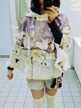 「ScoLar（スカラー）のアイテム（ポンチョ）」を使った、Mさん（レディース・158cm）の秋コーディネート