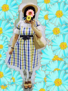 「OVCE（-）のアイテム」を使った、Mさん（レディース・158cm）の夏コーディネート