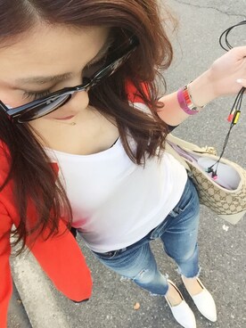 「Ungrid（アングリッド）のフレイドヘムストスリ（デニムパンツ）」を使った、a_outfitさん（レディース・160cm）の春コーディネート