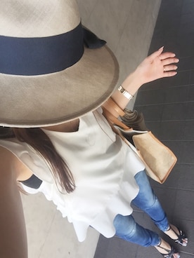 「CA4LA（カシラ）のアイテム（帽子）」を使った、a_outfitさん（レディース・160cm）の夏コーディネート