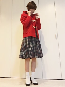 「アイテム（ダッフルコート）」を使った、Ryujiさん（レディース・163cm・40代）の冬コーディネート