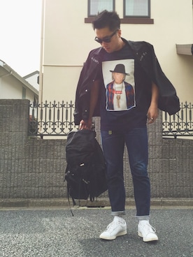 「A.P.C.」｜「アイテム（ナイロンジャケット）」を使った、Ryo さん（メンズ・178cm）の春コーディネート