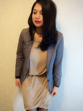 「Import & Select（インポートアンドセレクト）のアイテム（ワンピース/ドレス）」を使った、馬場千恵さん（レディース・162cm）の冬コーディネート