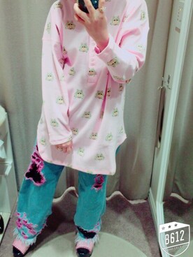 「Little sunny bite（リトルサニーバイト）のアイテム（シャツワンピース）」を使った、mei☺︎さん（レディース・155cm）の春コーディネート
