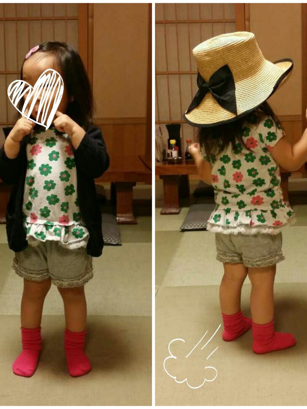「kids、ちょっとそこまで、KP」｜「KPのアイテム（Tシャツ/カットソー、グリーン系）」を使った、Aさん（キッズ・90cm）の秋コーディネートの1枚目の写真