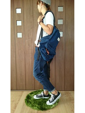 「CONVERSE（コンバース）のconverse（コンバース） ALL STAR OX（オールスターOX）（スニーカー）」を使った、h:)★さん（レディース・165cm）の秋コーディネート