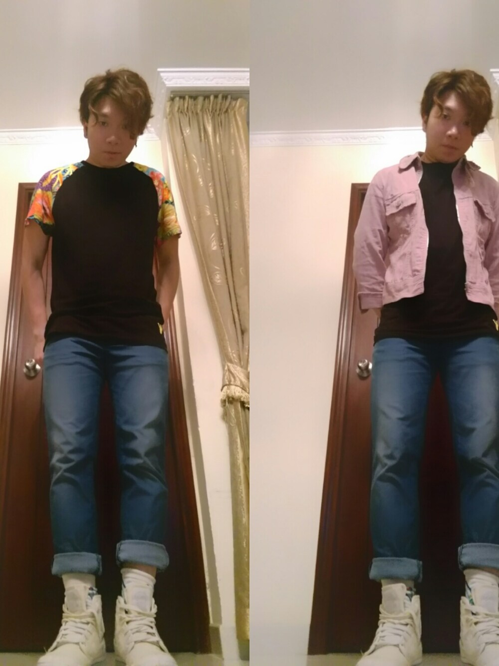 「Versace jeansのアイテム（Tシャツ/カットソー、ブラック系）」を使った、mike_jan_lamさん（メンズ・170cm）の冬コーディネートの1枚目の写真