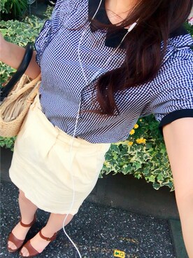 「Lattice（Lattice）のアイテム（かごバッグ）」を使った、saさん（レディース・163cm）の夏コーディネート