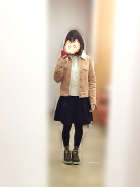 「Lee（リー）のアイテム（その他アウター）」を使った、ねこのこさん（レディース・154cm）の秋コーディネート