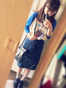 「ジャパンブルー」｜「アイテム（その他シューズ）」を使った、meicoさん（レディース・154cm）の春コーディネート