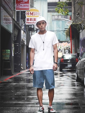 「B-SIDE（ビーサイド）のアイテム」を使った、B-SIDEさん（メンズ・170cm）の夏コーディネート