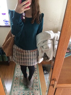 「ricori（リコリ）のアイテム」を使った、るにゃさん（レディース・144cm）の冬コーディネート
