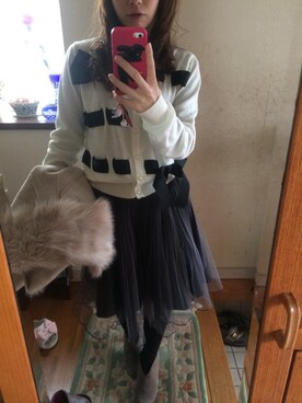 「白✖️グレー」｜るにゃさん（レディース・144cm）の冬コーディネート