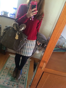 「ricori（リコリ）のアイテム」を使った、るにゃさん（レディース・143cm）の冬コーディネート