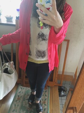 「mercibeaucoup,（メルシーボークー）のアイテム（カーディガン/ボレロ）」を使った、るにゃさん（レディース・143cm）の夏コーディネート