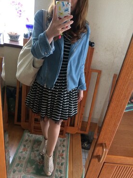 「ISBIT（アイズビット）のアイテム」を使った、るにゃさん（レディース・143cm）の春コーディネート