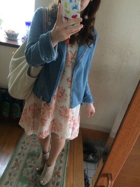 「デカピアス」｜るにゃさん（レディース・143cm）の春コーディネート