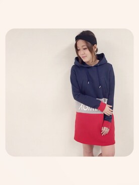 「X-girl（エックスガール）のアイテム（ワンピース、その他）」を使った、s a y u .さん（レディース・157cm）の秋コーディネート