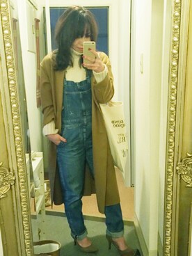「TODAYFUL（トゥデイフル）のVintageトートバッグ（トートバッグ）」を使った、yayoiさん（レディース・155cm）の冬コーディネート