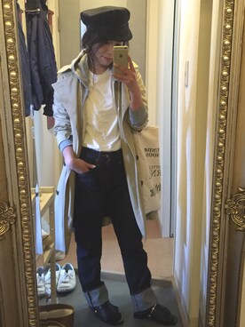 「TODAYFUL（トゥデイフル）のVintageトートバッグ（トートバッグ）」を使った、yayoiさん（レディース・155cm）の冬コーディネート