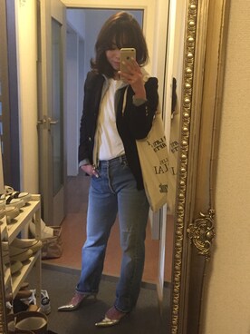 「TODAYFUL（トゥデイフル）のVintageトートバッグ（トートバッグ）」を使った、yayoiさん（レディース・155cm）の春コーディネート