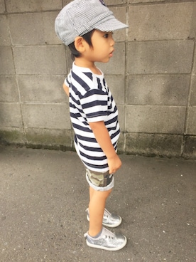 「アイテム（キャスケット）」を使った、yさん（キッズ・90cm）の夏コーディネート