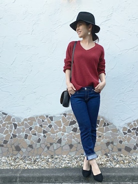 「ハットコーデ」｜GALLARDAGALANTEさん（レディース・160cm）の秋コーディネート