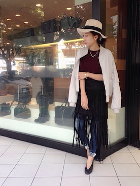 「アイテム（ナイロンジャケット）」を使った、YUKINObySEEPS仙台フォーラスさん（レディース・157cm）の秋コーディネート