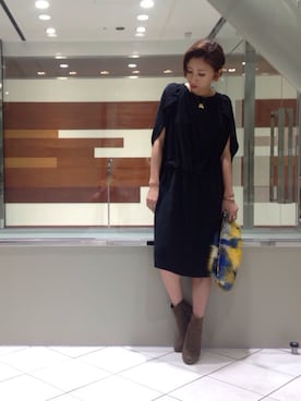 「アイテム（クラッチバッグ）」を使った、YUKINObySEEPS仙台フォーラスさん（レディース・157cm・20代）の冬コーディネート