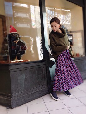 「OUTRO SOL（アウトロ ソル）のアイテム」を使った、YUKINObySEEPS仙台フォーラスさん（レディース・157cm）の冬コーディネート