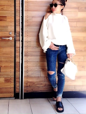 「OUTRO SOL（アウトロ ソル）のアイテム」を使った、YUKINObySEEPS仙台フォーラスさん（レディース・157cm）の春コーディネート