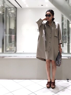 「アイテム（クラッチバッグ、その他）」を使った、YUKINObySEEPS仙台フォーラスさん（レディース・157cm）の春コーディネート