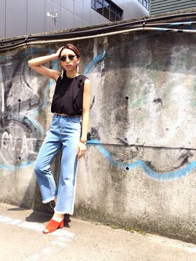 「OUTRO SOL（アウトロ ソル）のアイテム」を使った、YUKINObySEEPS仙台フォーラスさん（レディース・157cm）の春コーディネート
