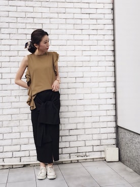 「OUTRO SOL（アウトロ ソル）のアイテム」を使った、YUKINObySEEPS仙台フォーラスさん（レディース・157cm）の夏コーディネート