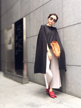 「アイテム（クラッチバッグ）」を使った、YUKINObySEEPS仙台フォーラスさん（レディース・157cm・20代）の秋コーディネート