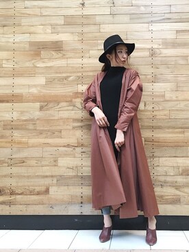 「アイテム（シャツワンピース）」を使った、YUKINObySEEPS仙台フォーラスさん（レディース・157cm・20代）の秋コーディネート