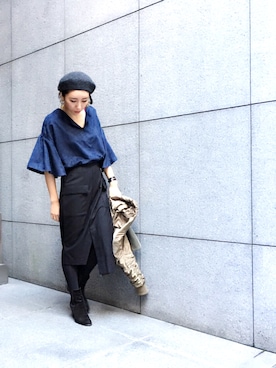 「モノトーン」｜YUKINObySEEPS仙台フォーラスさん（レディース・157cm）の冬コーディネート