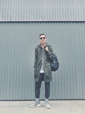 「PULL&BEAR（プルアンドベア）のアイテム（バッグ）」を使った、Kevin Chong さん（メンズ・168cm）の冬コーディネート