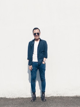 「MANGO（マンゴ）のアイテム（トップス）」を使った、Kevin Chong さん（メンズ・168cm）の春コーディネート