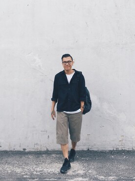「PULL&BEAR（プルアンドベア）のアイテム（バッグ）」を使った、Kevin Chong さん（メンズ・168cm）の夏コーディネート