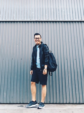 「PULL&BEAR（プルアンドベア）のアイテム（バッグ）」を使った、Kevin Chong さん（メンズ・168cm）の夏コーディネート