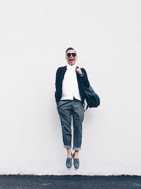 「PULL&BEAR（プルアンドベア）のアイテム（バッグ）」を使った、Kevin Chong さん（メンズ・168cm）の秋コーディネート