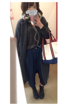 「仕事着」｜「アイテム（チェスターコート）」を使った、み   い    。さん（レディース・168cm）の冬コーディネート