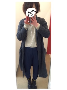 「仕事着」｜「アイテム（チェスターコート）」を使った、み   い    。さん（レディース・168cm）の冬コーディネート