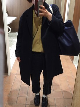 「クリスプ」｜「アイテム（チェスターコート）」を使った、み   い    。さん（レディース・168cm）の冬コーディネート