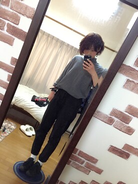 「UNIQLO（ユニクロ）のMEN ソフトタッチハイネックT（長袖・大きいサイズ）（Tシャツ/カットソー）」を使った、み   い    。さん（レディース・168cm）の冬コーディネート