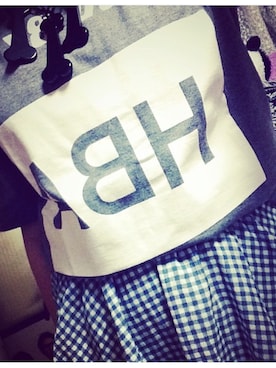 「HBA（フードバイエアー）のアイテム（Tシャツ/カットソー、グレー系）」を使った、 MINさん（レディース・164cm）の夏コーディネート